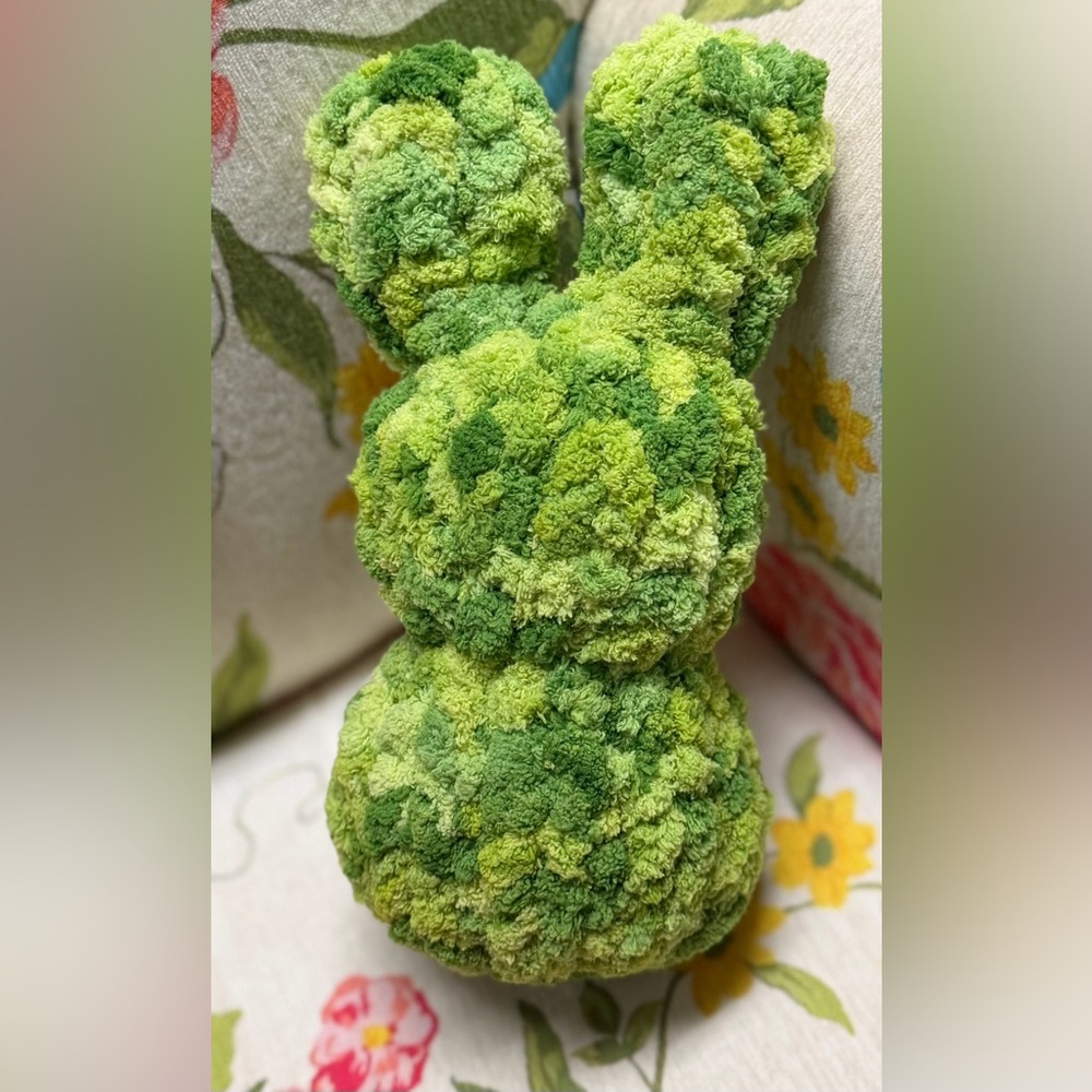 Handmade Hand Crafted Knit Green Bunny Easter Gift